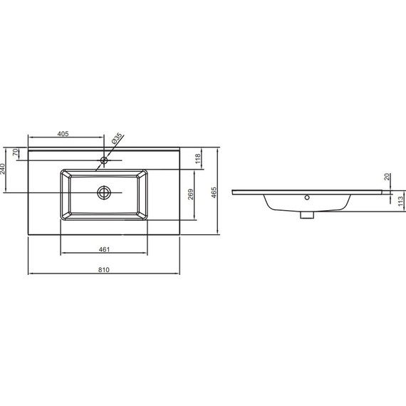 Раковина врезная на столешницу Jacob Delafon Ola 81 см EXTA112-00 - фото 2