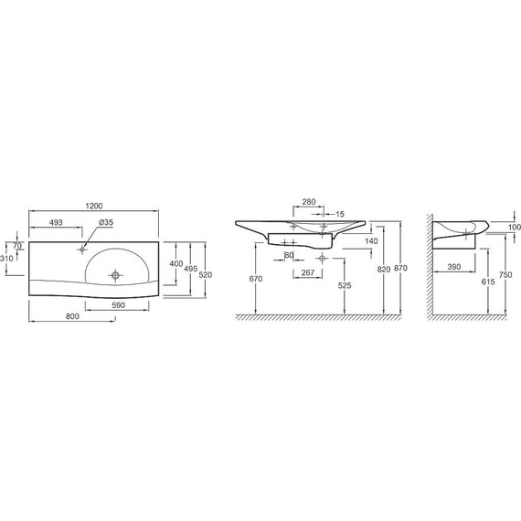 Раковина Jacob Delafon Stillness 120 см без перелива E1292-09-00 - фото 5