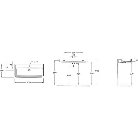 Раковина подвесная Jacob Delafon Replay 100 см E4491-00 - фото 4