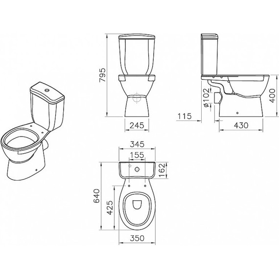 Унитаз-компакт Jacob Delafon July E24541RU-0 - фото, картинка 3 Унитаз-компакт Jacob Delafon July E24541RU-0 - фото 3
