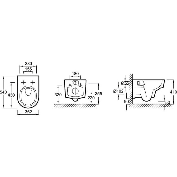 Унитаз подвесной безободковый Jacob Delafon Odeon Rive Gauche EDR102-00 - фото, картинка 7 Унитаз подвесной безободковый Jacob Delafon Odeon Rive Gauche EDR102-00 - фото 7
