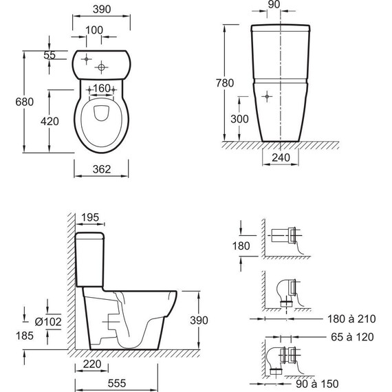 Унитаз-компакт Jacob Delafon Ove 19974W-00 с крышкой микролифт - фото, картинка 5 Унитаз-компакт Jacob Delafon Ove 19974W-00 с крышкой микролифт - фото 5
