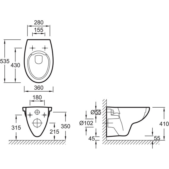 Унитаз подвесной Jacob Delafon Patio Rimless EDV102-00 - фото, картинка 7 Унитаз подвесной Jacob Delafon Patio Rimless EDV102-00 - фото 7