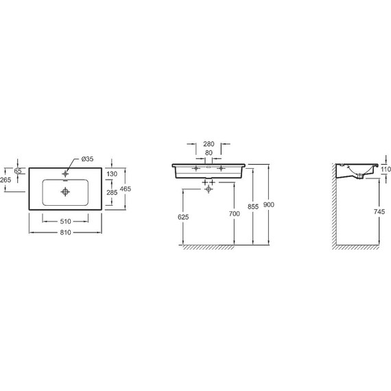 Раковина мебельная Jacob Delafon Vox 80 см EXAE112-00 - фото 2