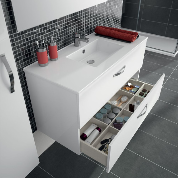 Тумба подвесная с раковиной Jacob Delafon Ola 100 см EB392RU-J5, белый - фото, картинка 8 Тумба подвесная с раковиной Jacob Delafon Ola 100 см EB392RU-J5, белый - фото 8