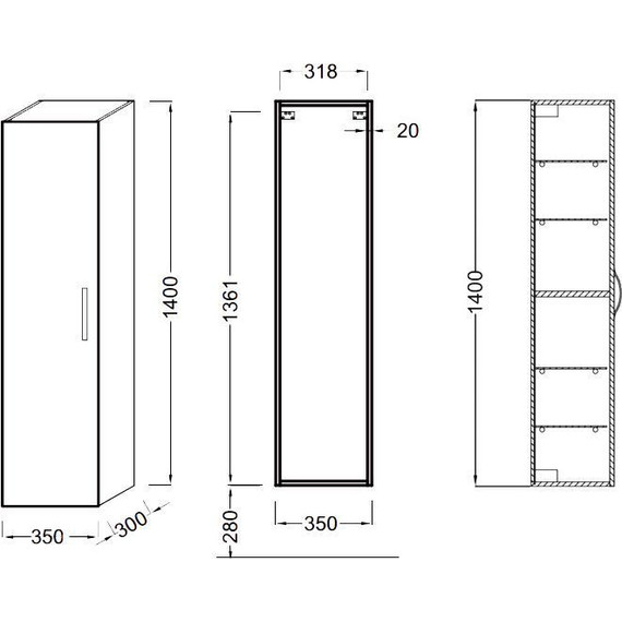 Пенал подвесной Jacob Delafon Ola 35 см EB396-J5, белый - фото, картинка 6 Пенал подвесной Jacob Delafon Ola 35 см EB396-J5, белый - фото 6