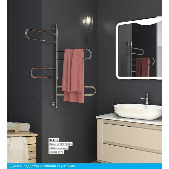 Полотенцесушитель электрический Сунержа Парео 4.0-4С П8 980х530 мм 00-0823-0978 - фото 3