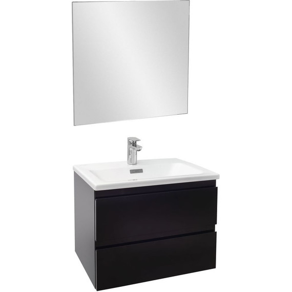 Тумба подвесная с раковиной Jacob Delafon Madeleine 60 см EB2052-J52, чёрный глянцевый - фото, картинка 3 Тумба подвесная с раковиной Jacob Delafon Madeleine 60 см EB2052-J52, чёрный глянцевый - фото 3