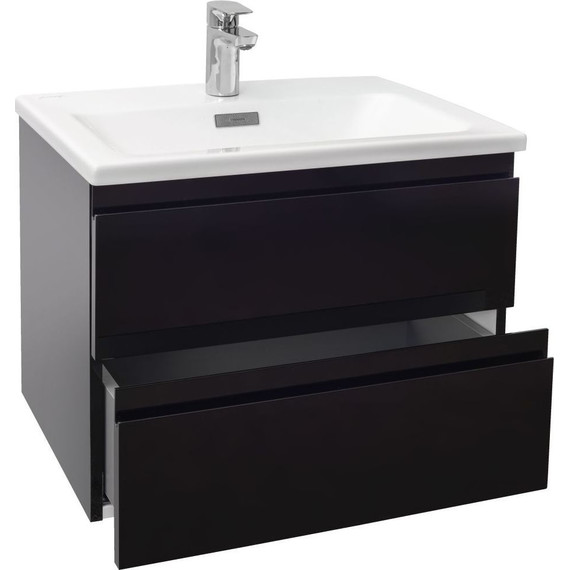 Тумба подвесная с раковиной Jacob Delafon Madeleine 60 см EB2052-J52, чёрный глянцевый - фото, картинка 4 Тумба подвесная с раковиной Jacob Delafon Madeleine 60 см EB2052-J52, чёрный глянцевый - фото 4