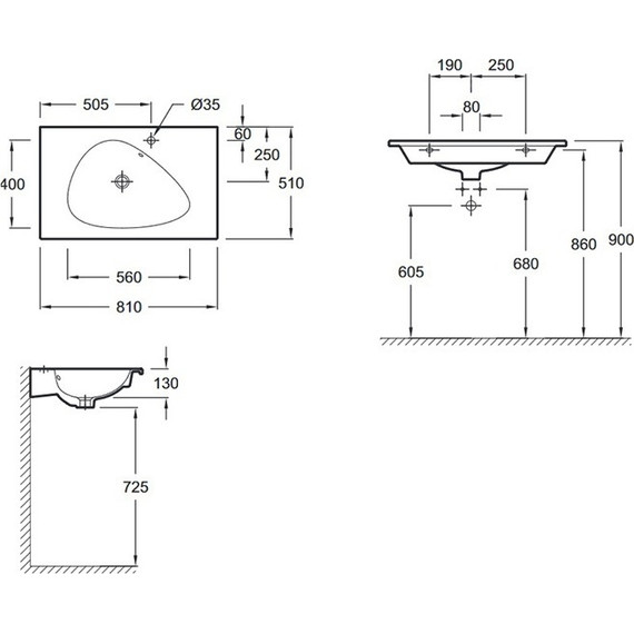 Тумба подвесная с раковиной Jacob Delafon Nouvelle Vague 80 см EB3030-G1C, белый лак - фото 6