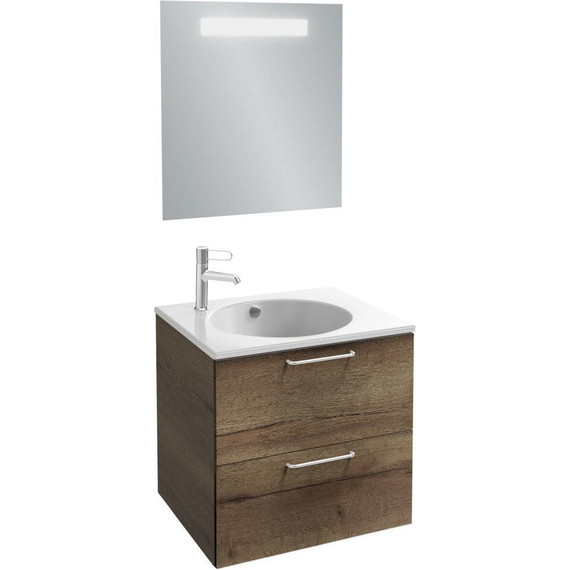 Тумба подвесная с раковиной Jacob Delafon Odeon Rive Gauche 60 см EB2520-R5-E52, дуб табак - фото 4