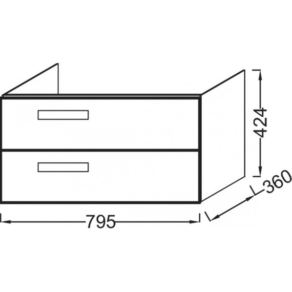 Тумба подвесная с раковиной Jacob Delafon Rythmik 80 см EB1302-E10, квебекский дуб - фото 3