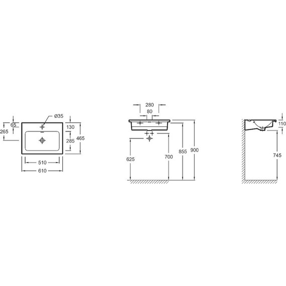 Тумба подвесная с раковиной Jacob Delafon Vox 60 см EB2030-RA-N18, белый - фото 5