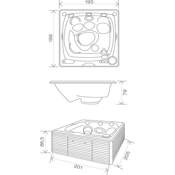 Спа бассейн USSPA Privat Spa Aston 205х201 см - фото 6