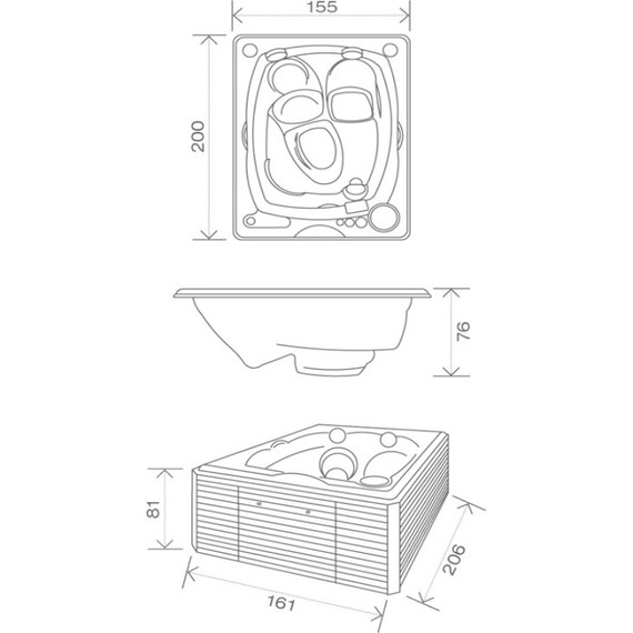 Спа бассейн USSPA Privat Spa Benjamin 206х161 см - фото 5