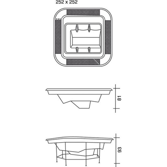 Спа бассейн USSPA Profi Spa Divan 252х252 см, для коммерческого использования - фото 8