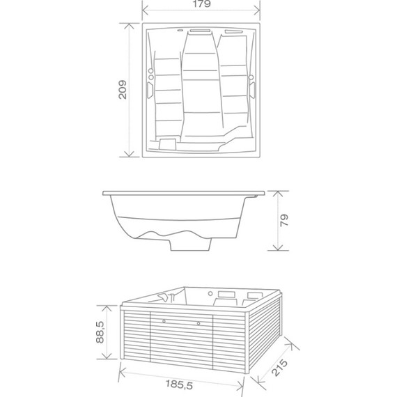 Спа бассейн USSPA Privat Spa Draco IN 215х185 см - фото 3