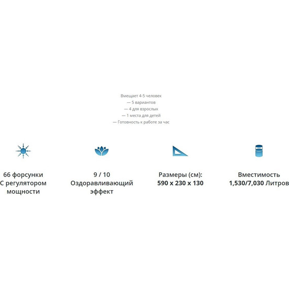 Спа бассейн Vortex Spas Hydrozone 591х230х130 см - фото 19