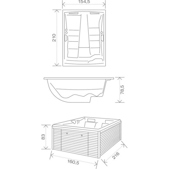 Спа бассейн USSPA Privat Spa Lyra IN 216х160 см - фото 4