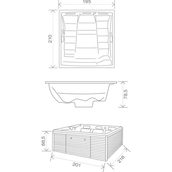 Спа бассейн USSPA Privat Spa Persea IN 216х201 см - фото 3