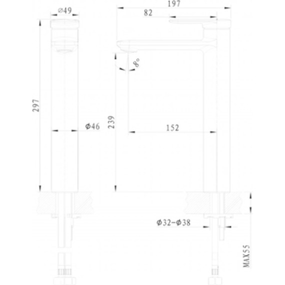 Смеситель для раковины высокий Bravat Eddie F1369402CP-A-RUS - фото 2