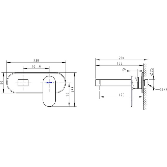 Смеситель для раковины настенный Bravat Gina P69182C-ENG - фото 3