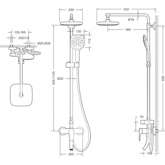 Душевая стойка Bravat Source F6173218CP-A-ENG - фото 2