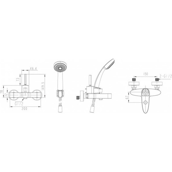 Смеситель для ванны Bravat Spring F679113C-B - фото 4