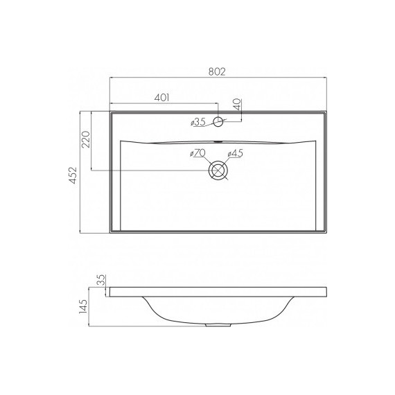 Раковина мебельная Акватон Айрис 80 см 1A722931AG010 - фото 4