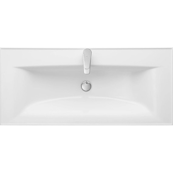 Раковина врезная на столешницу Акватон Айрис 100 см 1A723031AG010 - фото, картинка 3 Раковина врезная на столешницу Акватон Айрис 100 см 1A723031AG010 - фото 3