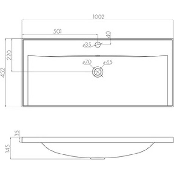Раковина врезная на столешницу Акватон Айрис 100 см 1A723031AG010 - фото, картинка 4 Раковина врезная на столешницу Акватон Айрис 100 см 1A723031AG010 - фото 4
