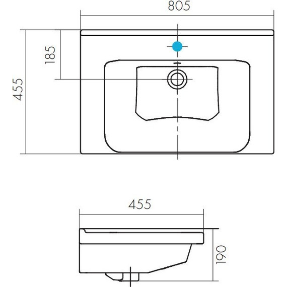 Раковина подвесная Акватон Миранда 80 см 1WH302251 - фото, картинка 4 Раковина подвесная Акватон Миранда 80 см 1WH302251 - фото 4
