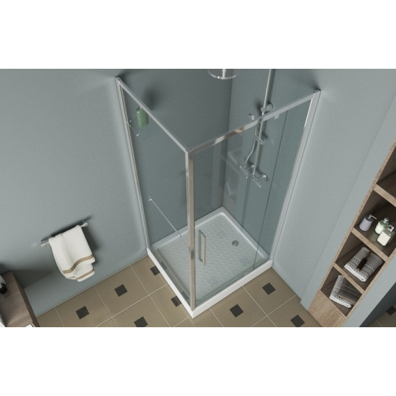 Душевое ограждение Bravat Line 90х90 см BS090.2116A, хром/прозрачное - фото 3