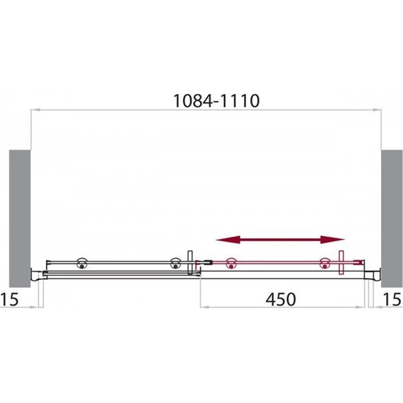Душевая дверь BelBagno 110 см UNO-BF-1-110-C-Cr, хром/прозрачное - фото 5