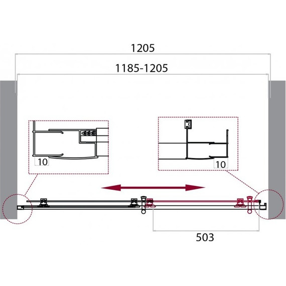 Душевая дверь BelBagno 120 см UNO-195-BF-1-120-C-Cr, хром/прозрачное - фото 5
