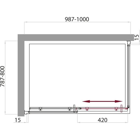Душевое ограждение BelBagno 100х80 см UNO-AH-1-100/80-C-Cr, хром/прозрачное - фото 6