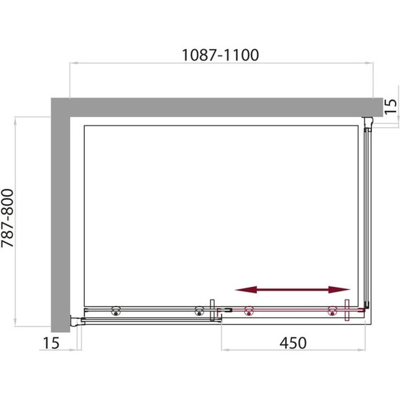Душевое ограждение BelBagno 110х80 см UNO-AH-1-110/80-C-Cr, хром/прозрачное - фото 6