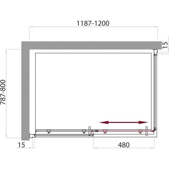 Душевое ограждение BelBagno 120х80 см UNO-AH-1-120/80-P-Cr, хром/текстурное - фото 9