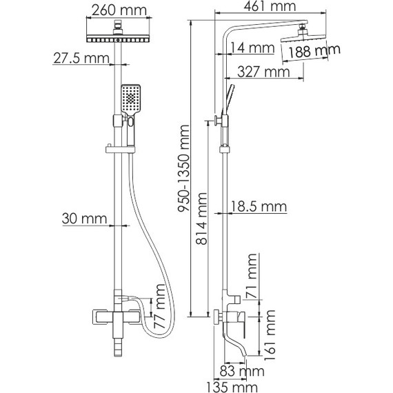 Душевая стойка WasserKraft A16501 - фото, картинка 7 Душевая стойка WasserKraft A16501 - фото 7