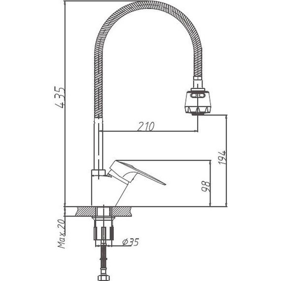 Смеситель для кухни Haiba HB4304-3 - фото 2