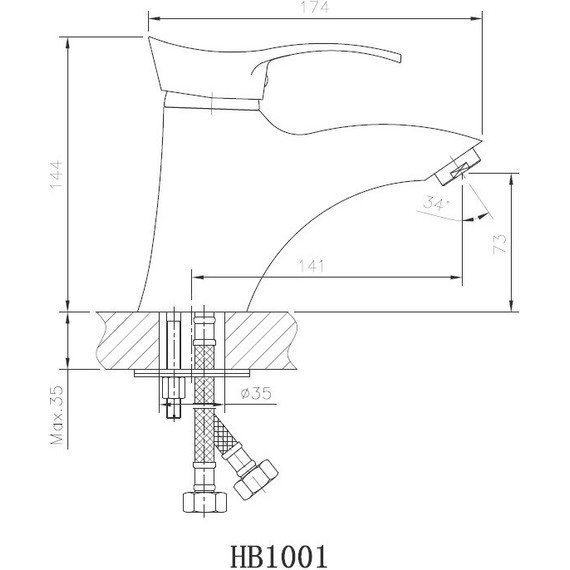 Смеситель для раковины Haiba HB1001 - фото, картинка 2 Смеситель для раковины Haiba HB1001 - фото 2