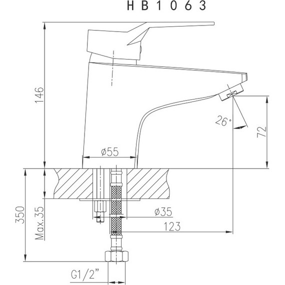 Смеситель для раковины Haiba HB1063 - фото 3