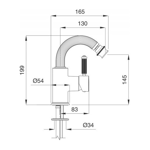 Смеситель для биде Cezares APHRODITE-BS2-01-Bi, Цвет производителя: хром - фото 2