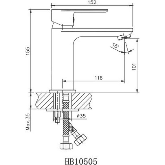 Смеситель для раковины Haiba HB10505-8, белый/хром - фото, картинка 3 Смеситель для раковины Haiba HB10505-8, белый/хром - фото 3