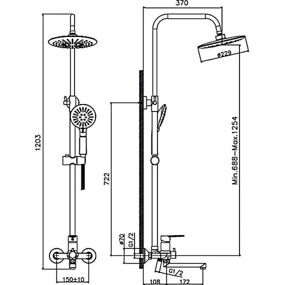 Душевая стойка Haiba HB24557-8, белый/хром - фото, картинка 5 Душевая стойка Haiba HB24557-8, белый/хром - фото 5