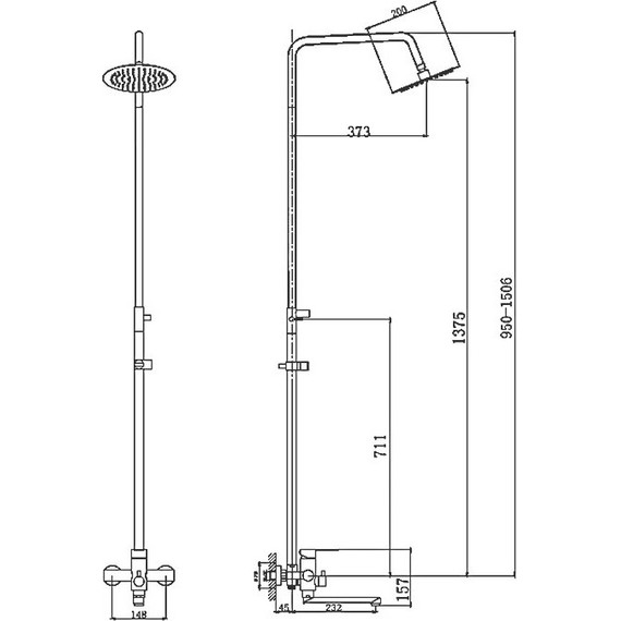 Душевая стойка Haiba HB24801, нержавеющая сталь - фото, картинка 6 Душевая стойка Haiba HB24801, нержавеющая сталь - фото 6