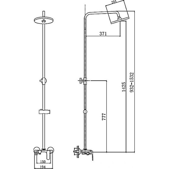 Душевая стойка Haiba HB24804, белый/хром - фото 5