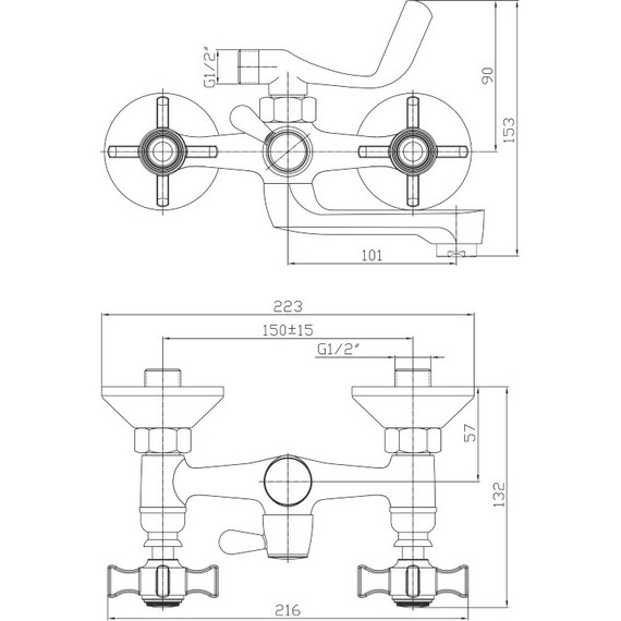 Смеситель для ванны Haiba HB3024 - фото 2