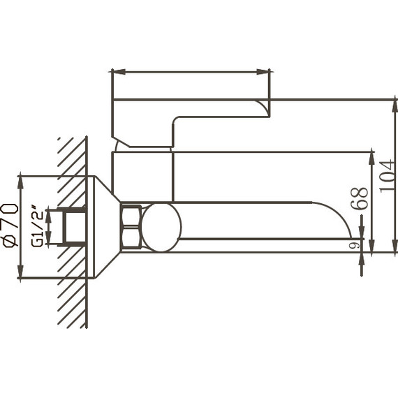 Смеситель для ванны Haiba HB60805-7, черный/хром - фото 2