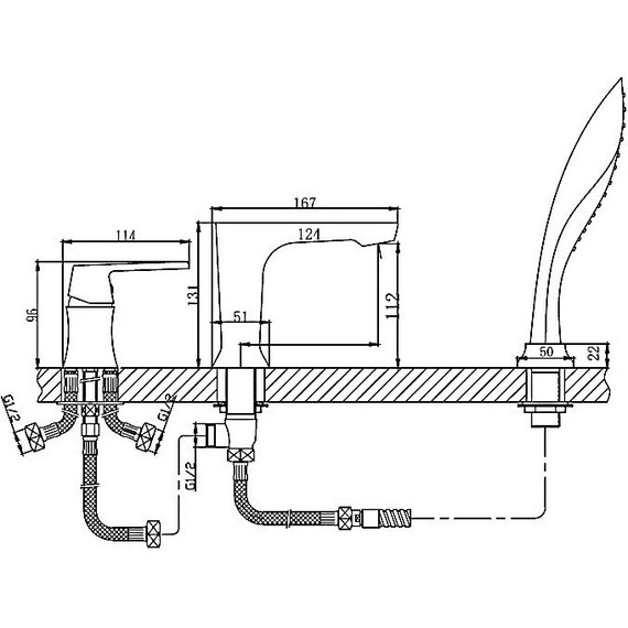 Смеситель для ванны Haiba HB80804, белый/хром - фото, картинка 2 Смеситель для ванны Haiba HB80804, белый/хром - фото 2